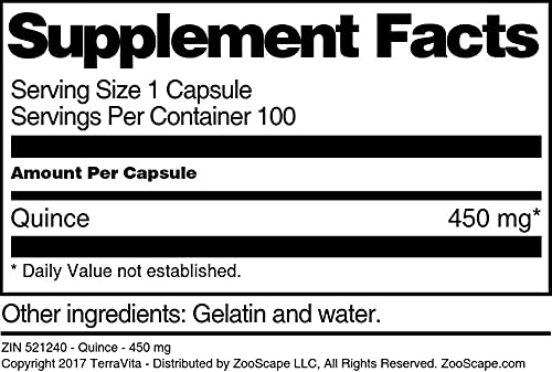 Terravita Quince 450 mg Capsules, 300 Capsules