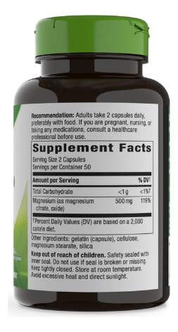 Nature's Way Premium Magnesium Complex Supplement Capsules 100 Count