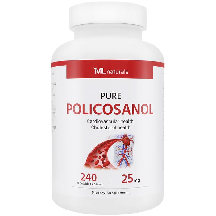 ML Naturals Policosanol 25 mg Capsules, 240 Count