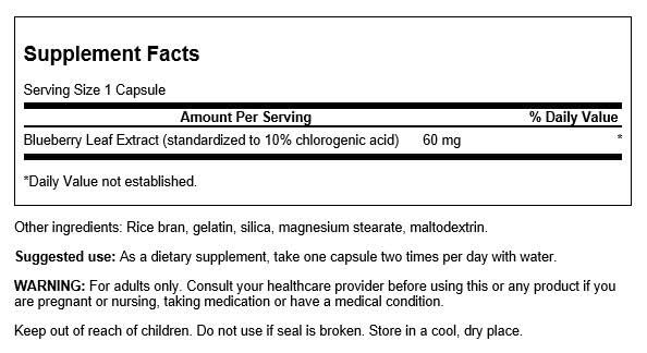 Swanson Blueberry Leaf Extract 60 Milligrams Capsules 90 Count