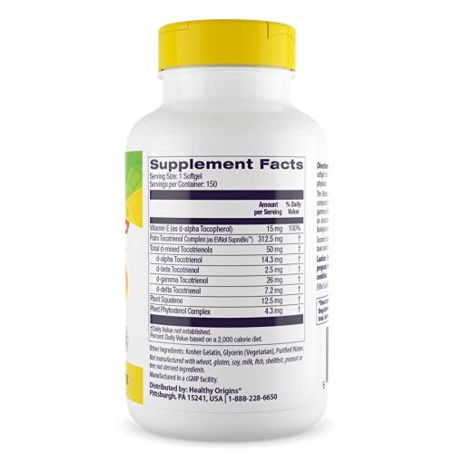 Healthy Origins Tocomin SupraBio Tocotrienols 50 mg Softgel, 150 Softgels