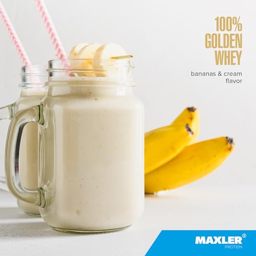 Maxler 100% Golden Whey Protein Powder Blueberry Muffin and Bananas & Cream Bundle, 64