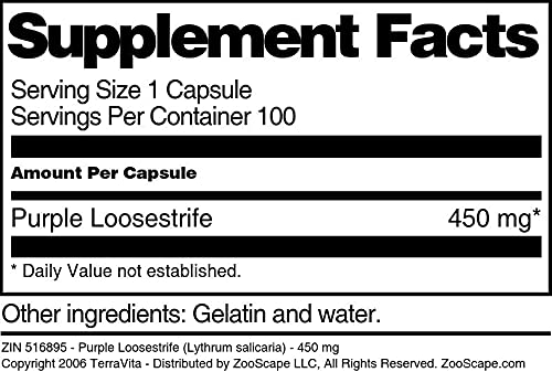 Terravita Purple Loosestrife (Lythrum salicaria) Capsules 100 Count
