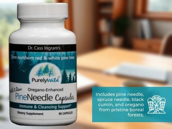 PURELY WILD Wild Pine Needle Capsules with Spruce, Black Cumin & Oregano, Immune Support & Respiratory Wellness, 90 Capsules