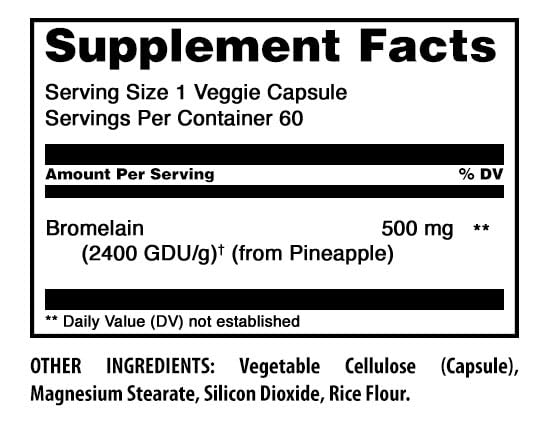 Amazing Nutrition Bromelain 500mg 2400 GDU Capsules, 60 Count