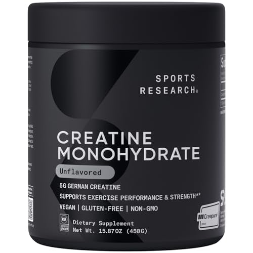 Sports Research Gym Pro Pack Creatine Monohydrate Powder with Creapure and Magnesium L-Threonate Capsules 2000mg
