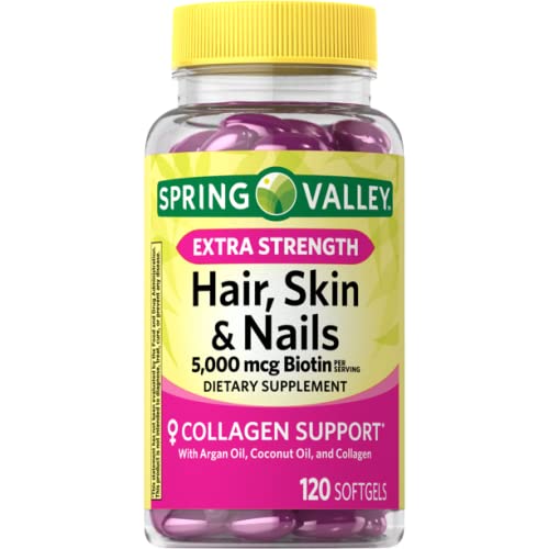 Spring Valley Biotin Hair, Skin & Nails Dietary Supplement Softgels, 240 Count