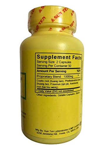 Sun Ten Bai Tou Weng Tang Capsules, 100 Count