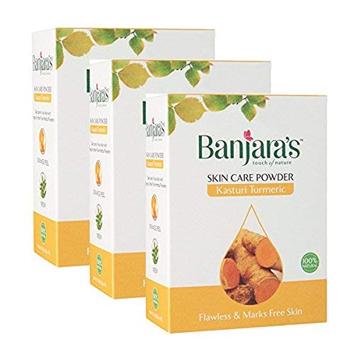 Banjara's Kasturi Turmeric Skin Care Powder, 3 x 100g
