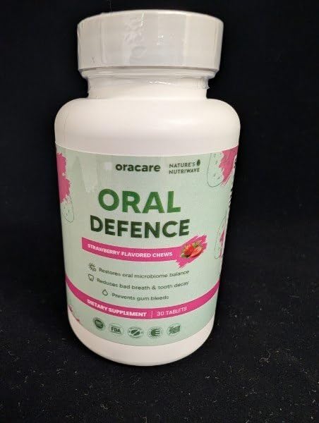 Nature’s NutriWave Oracare Daily Oral Support with Enzymes, Hydroxyapatite, Xylitol & 3-Strain Probiotic Blend, 90 Tablets