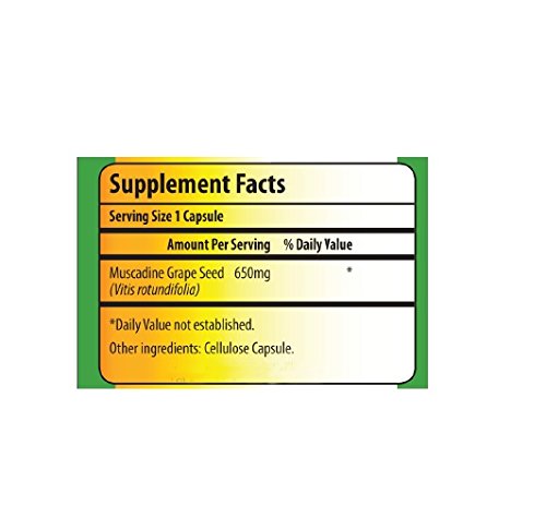 Biotech Nutritions Muscadine Grape Seed 650mg per Capsule, 90 Capsules