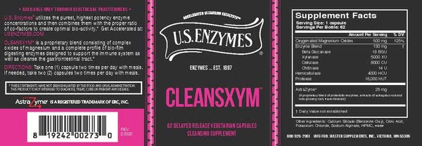 USAEnzymes CLEANSXYM Capsules 62