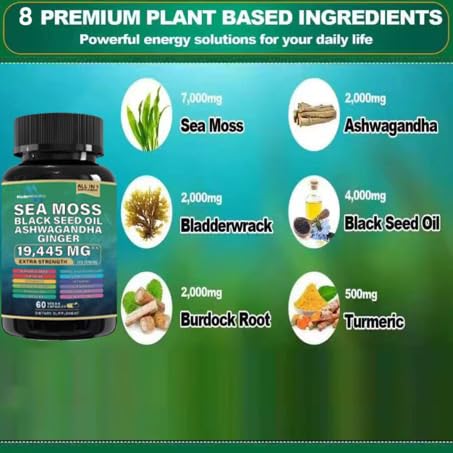 ModernMedina Sea Moss Herbal Supplement 60 Capsules