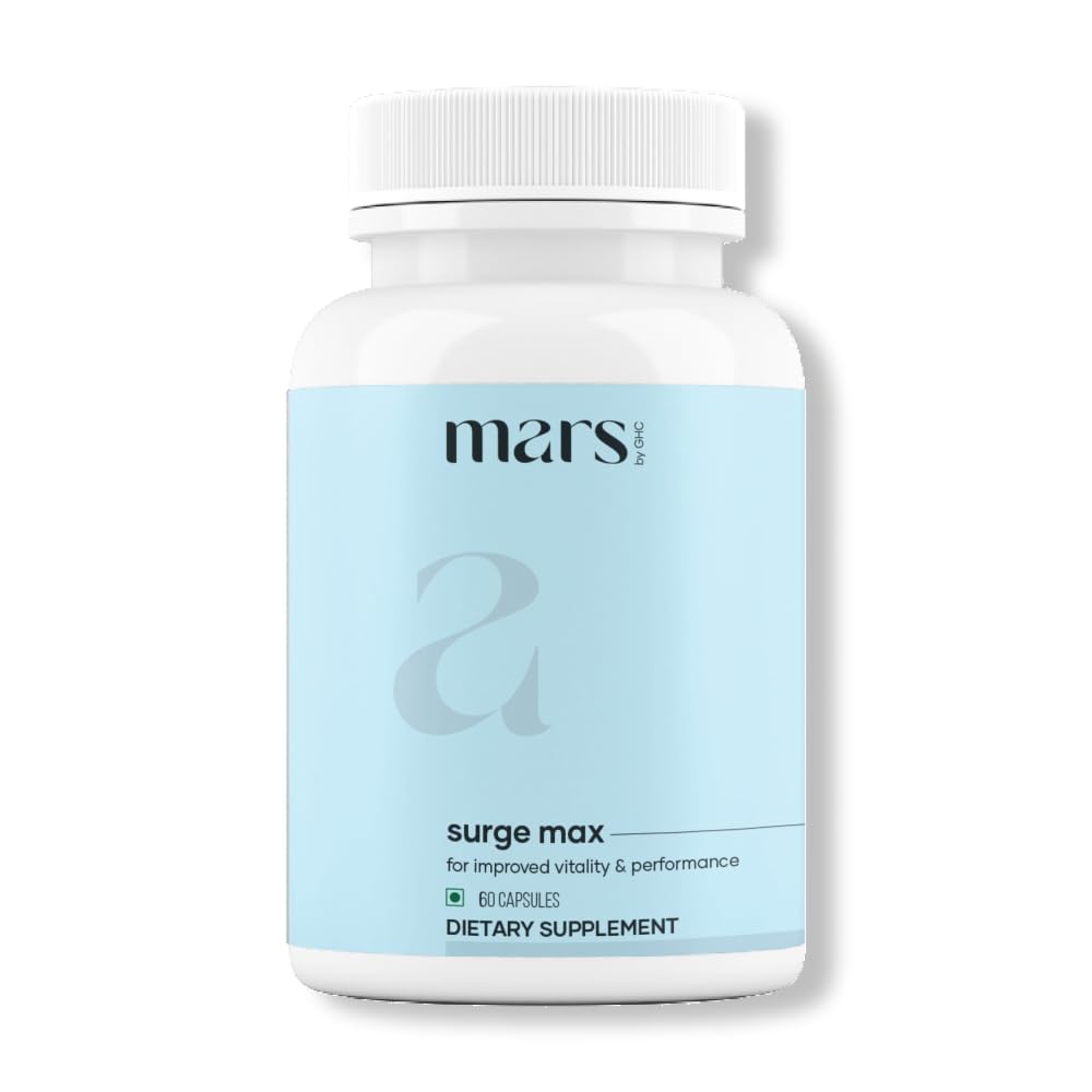 Mars Surgemax Natural Capsules with Shilajit & Safed Musli, 60 Capsules