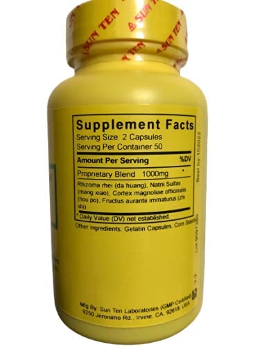 Sun Ten Major Rhubarb Combination/Da Cheng Qi Tang Capsules, 1 Count