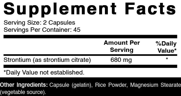 Oxify Srontium 680 mg Per Serving Capsule, 90 Capsules