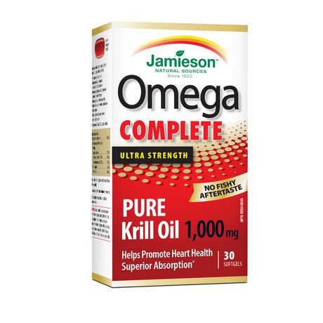 Jamieson Laboratories Omega Complete Pure Krill 1,000 mg Softgels, 30 Count