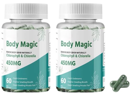 Generic Body Magic Chlorophyll Capsules Remove Body Odor Naturally, 120 Capsules
