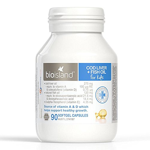 Bioisland Cod Liver + Fish Oil for Kids Capsules, 90 Capsules