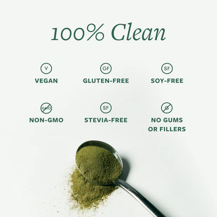 CLEAN Greens Superfood Powder - Organic Green Blend with Probiotics, Mushrooms & Adaptogens for Energy, Gut Health & Daily Nutrition - Apple Flavored Plant-Based Greens Supplement, 11.29 oz