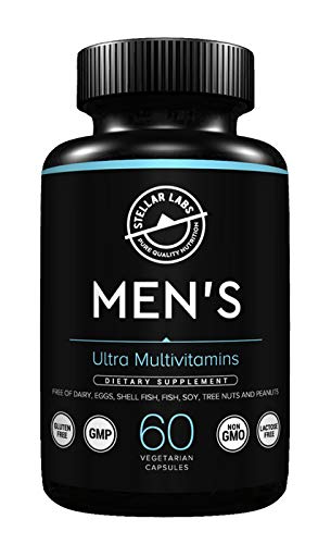 Stellar Labs Men's Low FODMAP Vegan Daily Multivitamin No Iron Capsules 1 Count