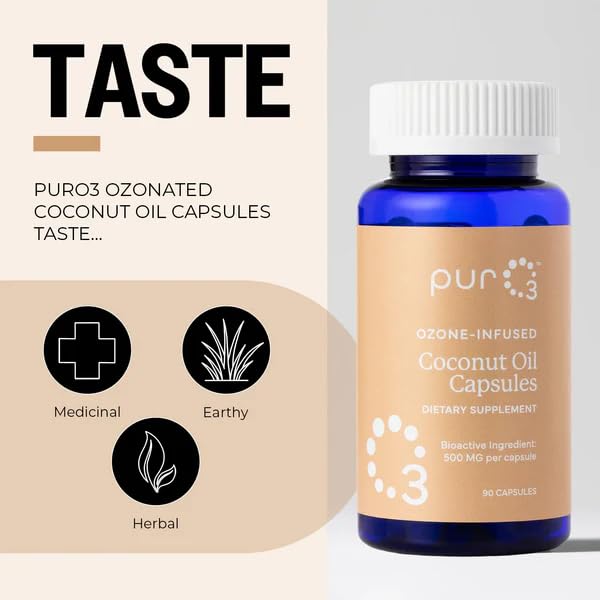 PurO3 Coconut Oil Capsules 90 Count