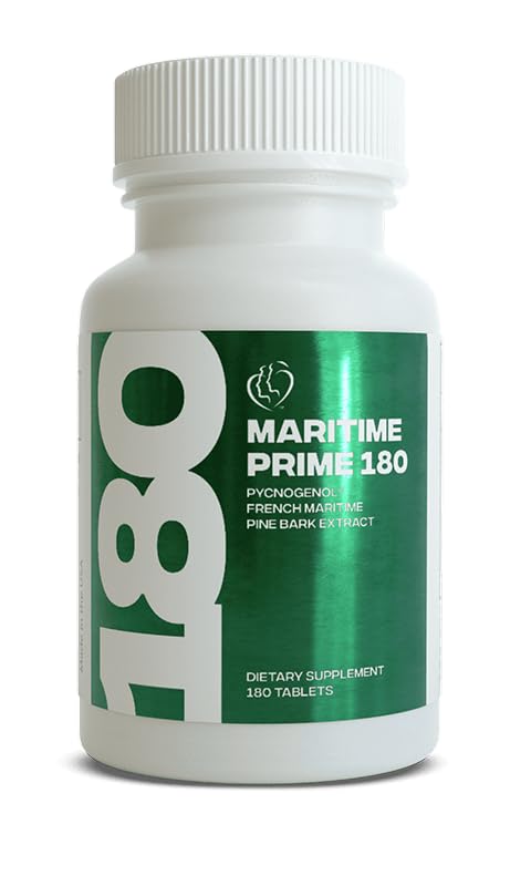 Kaire Maritime Prime 180 Quick Release Tablets – 20mg Pycnogenol French Maritime Pine Bark Extract Per Serving – Herbal Support Complex, 1 Tablet