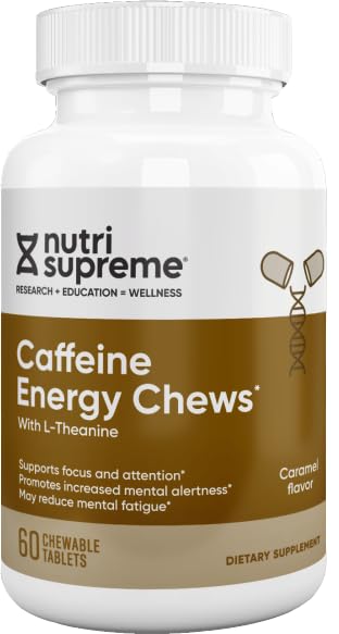 Nutri-Supreme Research Caffeine Energy Chews with L-Theanine, 60 Tablets