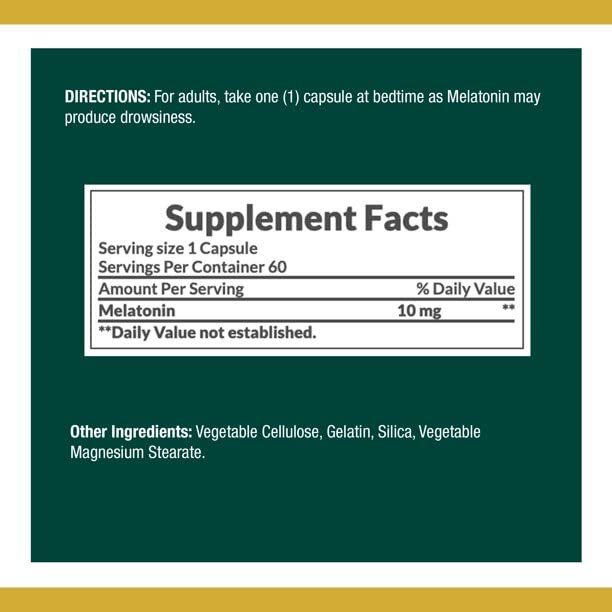 Nature's Bounty Melatonin 10mg Capsules, 240 Count