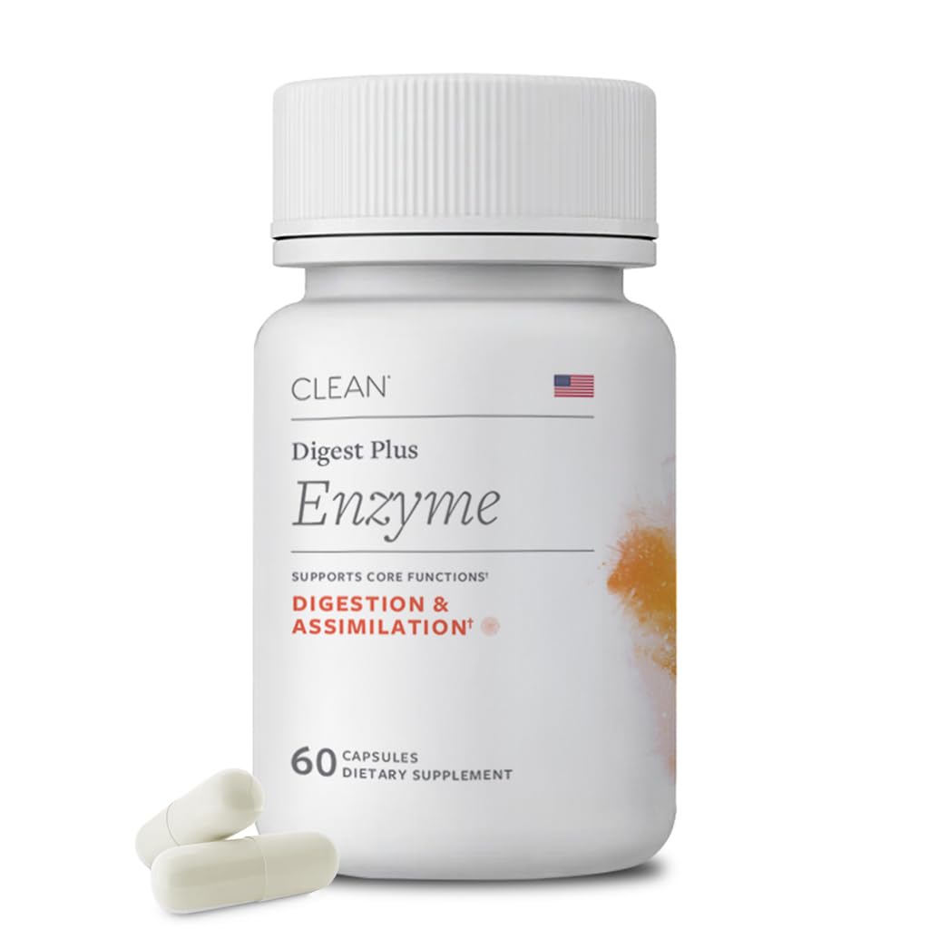 Clean Program Clean Digest Plus Full-Spectrum Digestive Enzymes, Bloating Relief, 60 Capsules