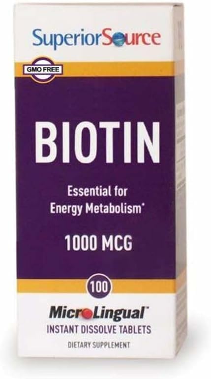 Superior Source Biotin 1000 mcg Quick-Dissolve MicroLingual Tablets, 200 Tablets