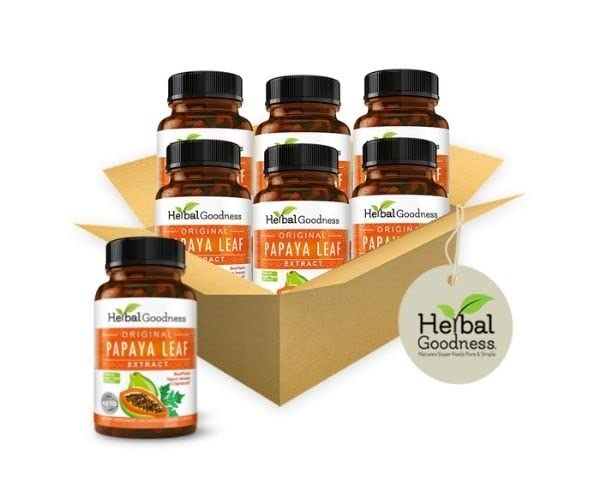 Herbal Goodness Papaya Leaf Extract 10X Strength, 60 Capsules