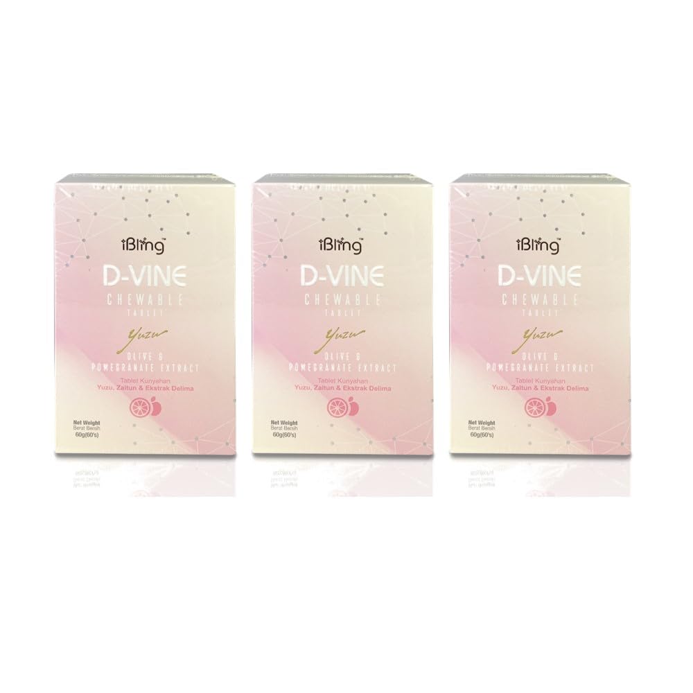 WELLOUS Ibling D-Vine Anti Aging Pomegranate Extract Chewable Collagen Tripeptides Glowing Skin, Firming, Anti-Aging 60 Tablets