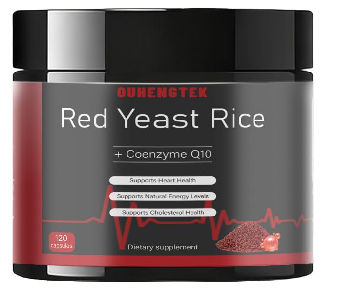 OUHENGTEK Red Yeast Rice with CoQ10 Dietary Supplement, 120 Capsules