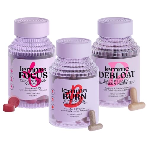 Lemme Burn, Debloat & Focus Bundle Capsules & Gummies 170 Count