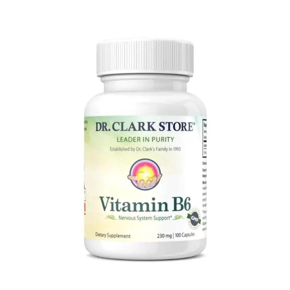 Dr Clark Store Vitamin B6 Supplement, 230mg, Capsule, 100 Capsules