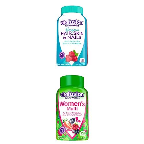 Vitafusion Gorgeous Hair, Skin & Nails Multivitamin Gummies, 135 ct + Vitafusion Women's Multivitamin Gummies, 150 ct