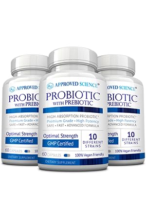 Approved Science Probiotic with Prebiotic - 10 Strains - 25 Billion CFU Capsule 180 Capsules