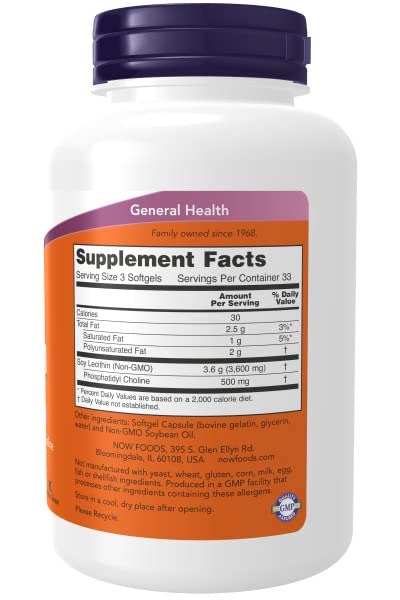 NOW Foods Lecithin 19 Grain 1200 mg Softgels 100