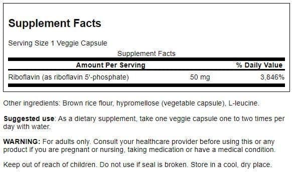 Swanson R-5-P (Riboflavin-5-Phosphate) Vitamin B2 Supplement Capsule, 60 Count
