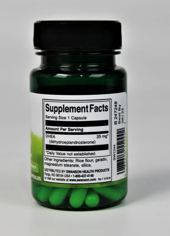 Swanson DHEA 25 mg Capsules, 30 Count