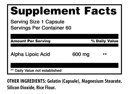 Amazing Nutrition Alpha Lipoic Acid Capsules 60 Capsules