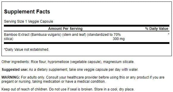 Swanson Bamboo Extract Capsule 60 Count