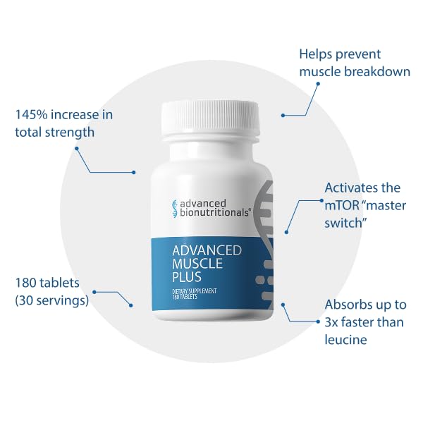 Advanced Bionutritionals Advanced Muscle Plus – Muscle Supplement with DL185™ (Dileucine) & MyHMB® 180 Tablets