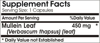 Naturetition Supplements Mullein Leaf 450mg, 100 Capsules