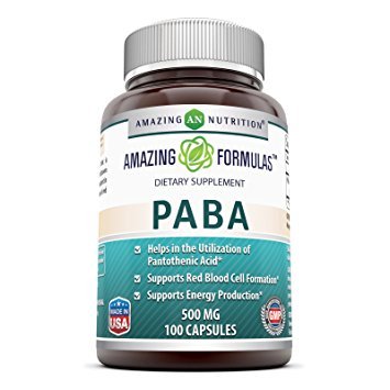 Amazing Nutrition PABA 500 mg Supplement Capsules 100 Count