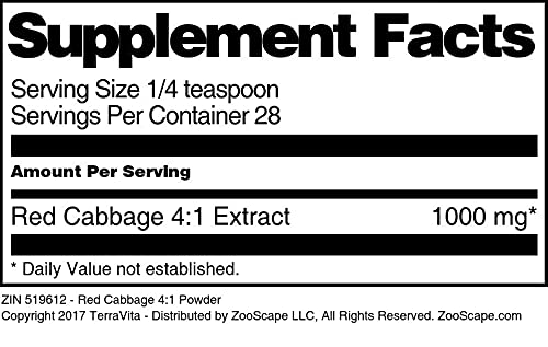Terravita Red Cabbage 4:1 Powder, 1 Ounce