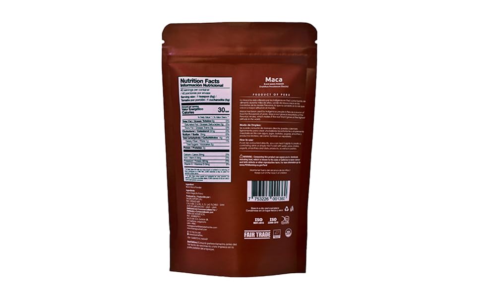 MARAS GOURMET Organic Peruvian Black Maca Gelatinized Root Powder, 7 oz