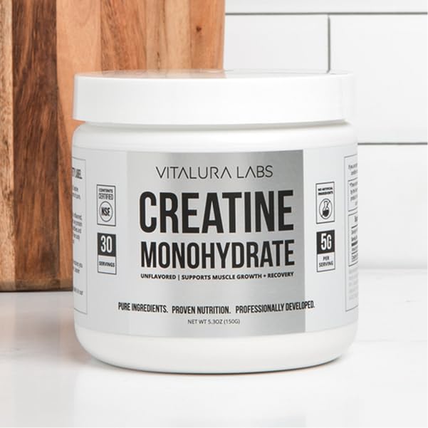 Vitalura Labs Pure Creatine Monohydrate Powder, 1 Ounce