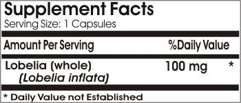 PureControl Supplements Lobelia 100mg Capsules, 100 Capsules